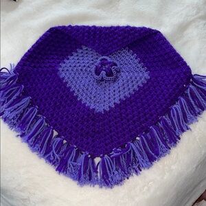 Girls’ size 3T purple hand-crocheted poncho